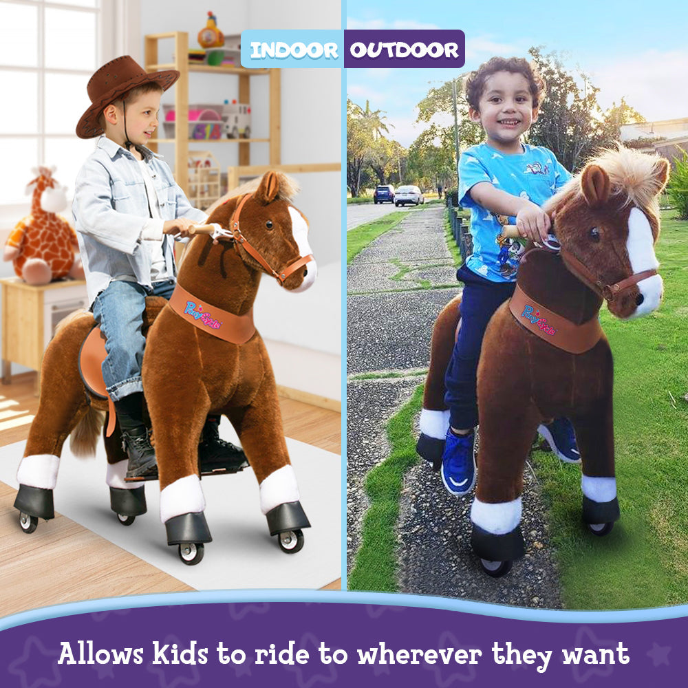 PonyCycle® Ride on Horse Size 5 for Age 7+ Brown Ux524