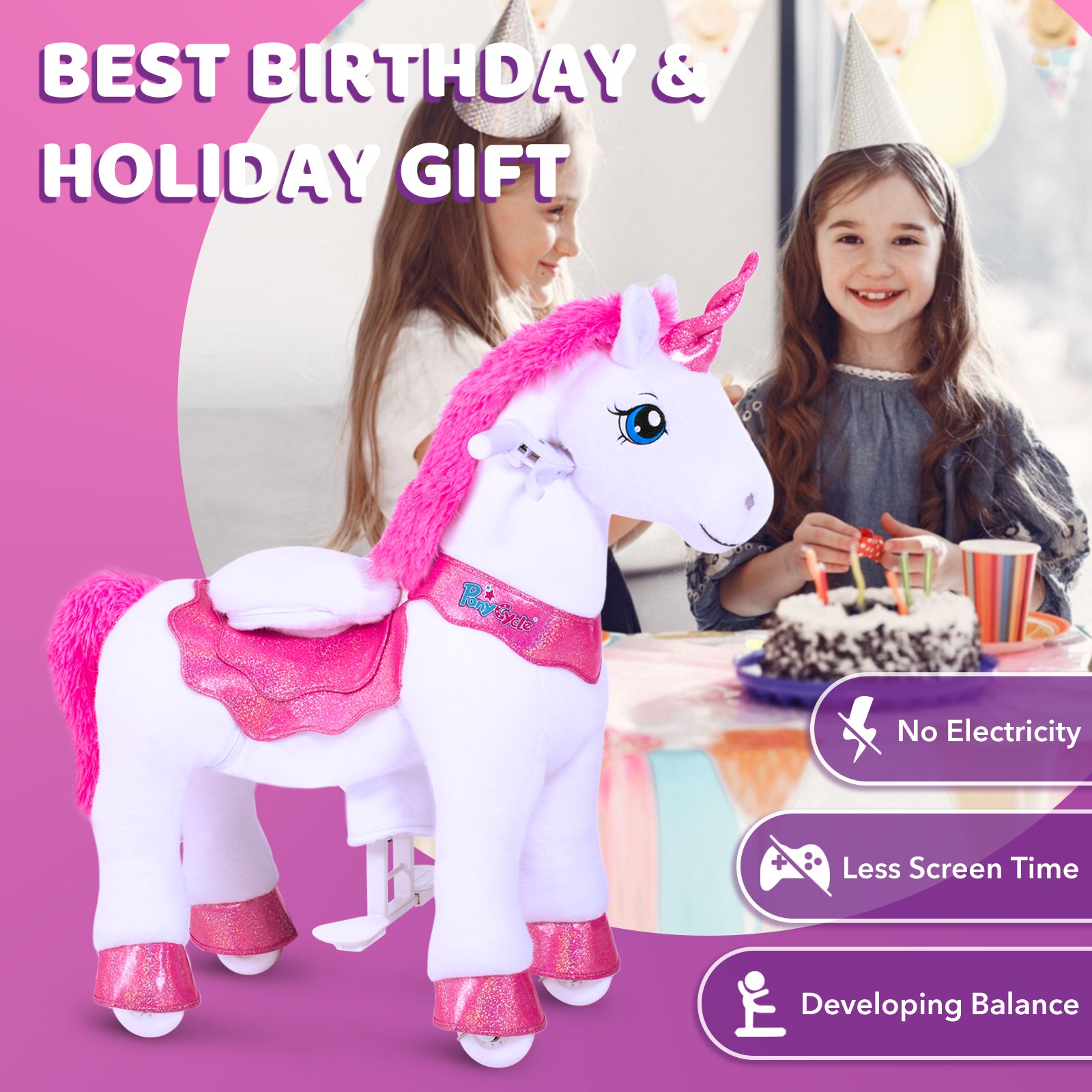 Model E Pink Unicorn Toy | PonyCycle® EU Official Store 