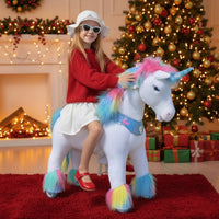 Model Y® Rainbow Unicorn Rideable Toy for Age 4-7（UK&EU in Stock）