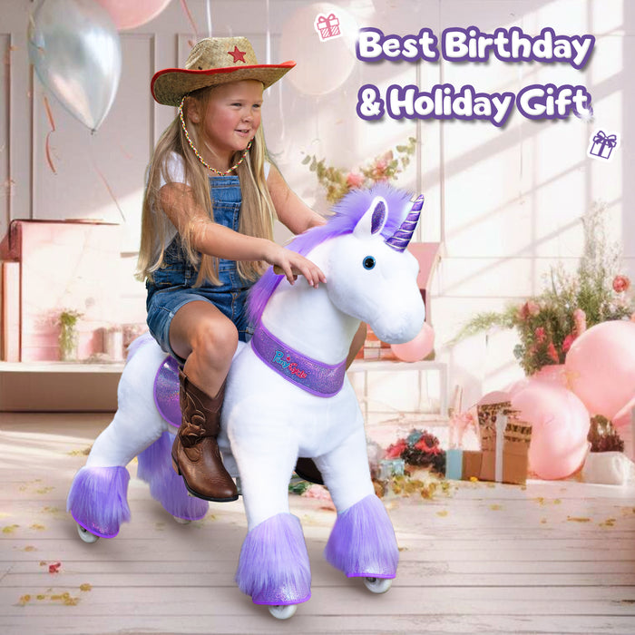 Ride-on Peluche Licorne âge 4-8 ans Violette