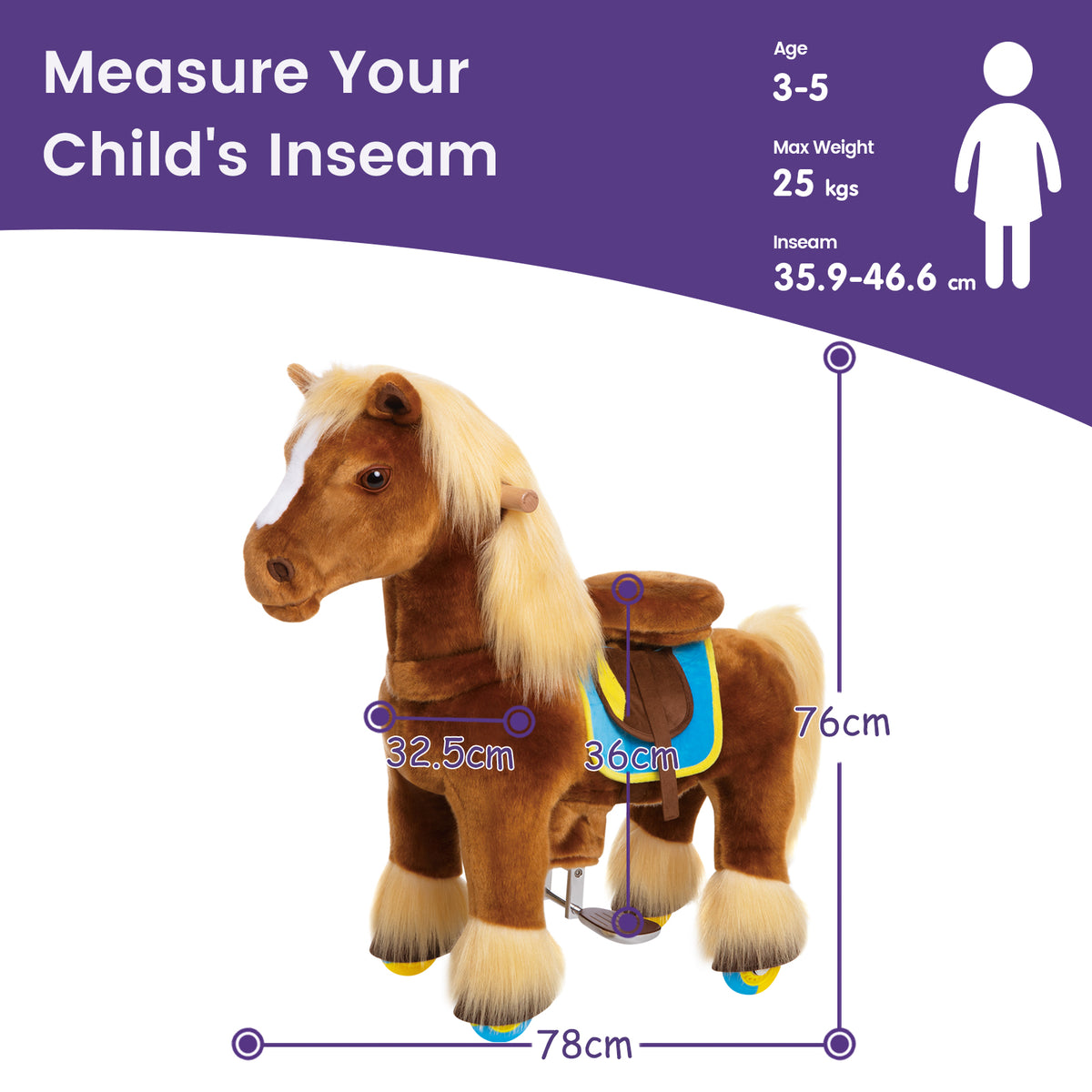 Model X Ride-on Horse Toy - Brown Horse