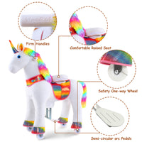 WondeRides Ride-on Toy Size 4 for Age 4-8 Rainbow Unicorn