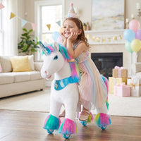Juguete montable de unicornio arcoíris Modelo Y® para niños de 3-4 años