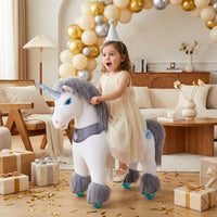 Model Y® Grey Unicorn Rideable Toy for Age 3-4（UK&EU in Stock）