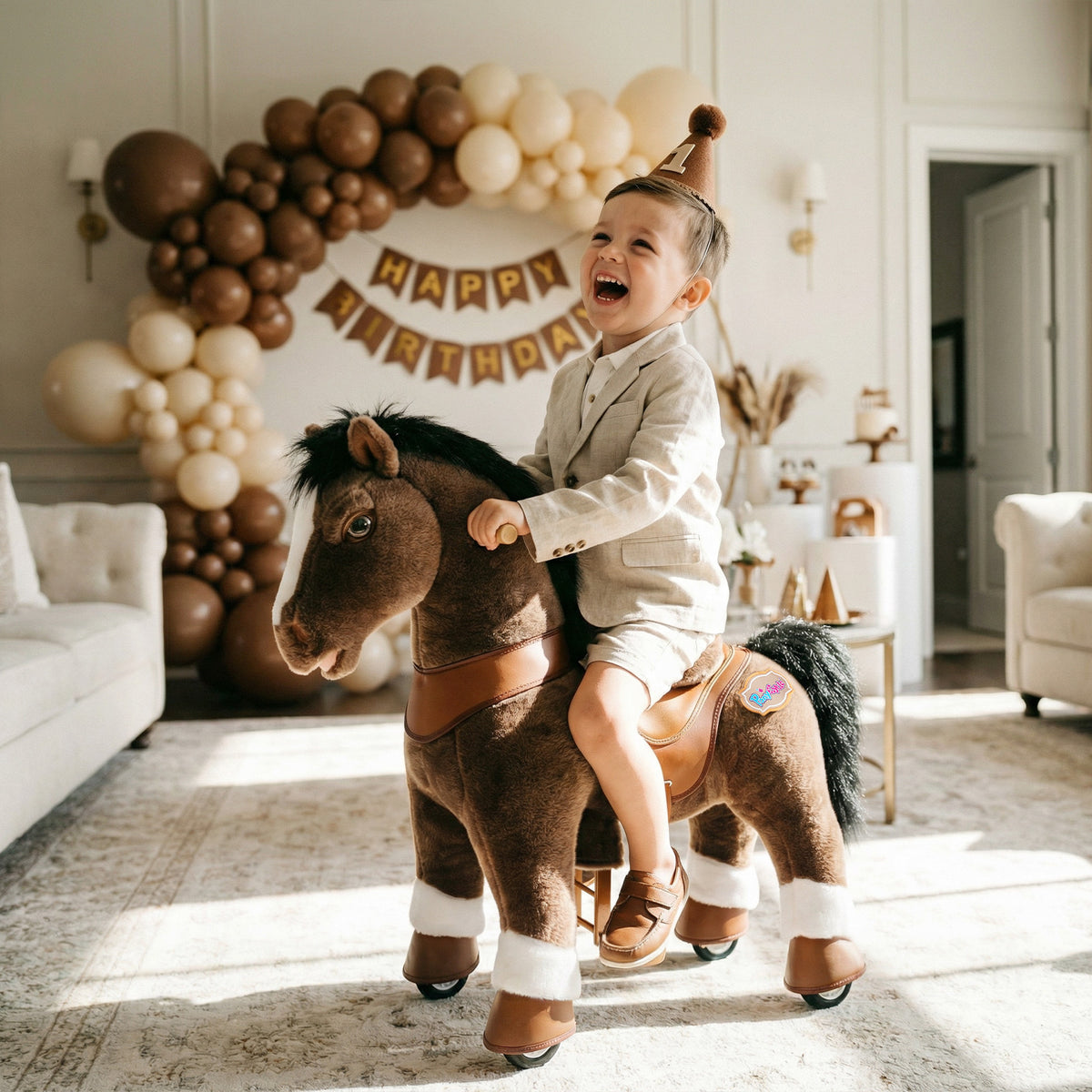 Modell Y®, schokoladenbraunes Reitpferd, Spielzeug für 3–4 Jahre