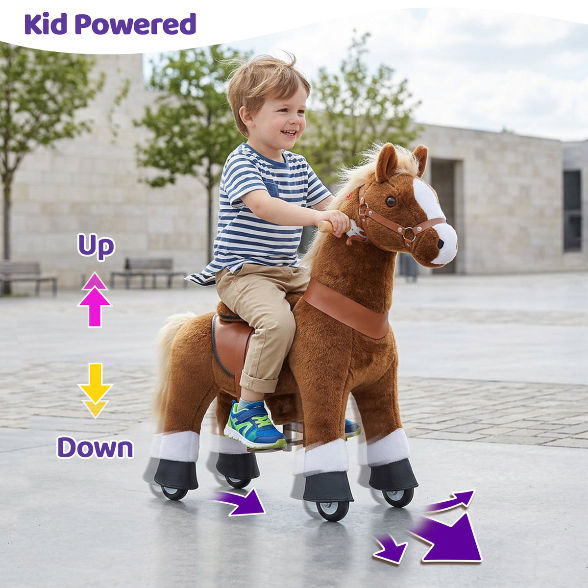Ride-on pony toy Age 3-4 Brown（UK&EU in Stock）