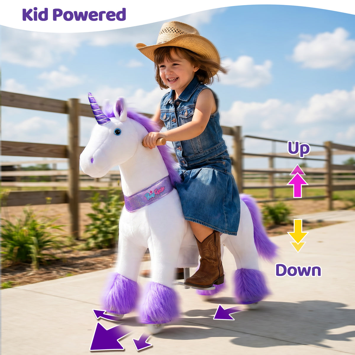 Ride-on Unicorn Age 3-4 Purple（UK&EU in Stock）