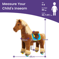 Model X Horse Ride-on Toy for Age 4-8 Brown