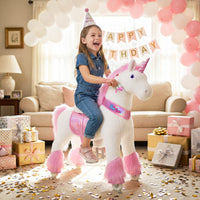 Ride-on Peluche Licorne âge 4-7 ans Rose
