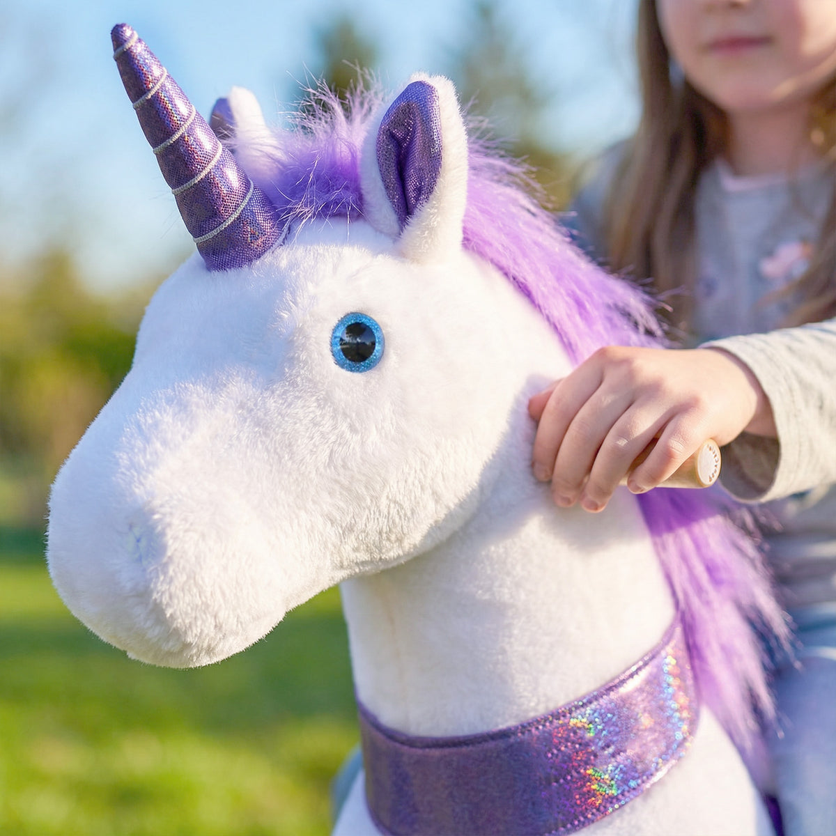 Ride-on Plush Unicorn Age 4-7 Purple（UK&EU in Stock）