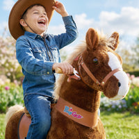 Ride-on pony toy Age 4-7 Brown（UK&EU in Stock）