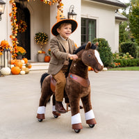 Model Y® Chocolate Brown Horse Rideable Toy for Age 4-7（UK&EU in Stock）