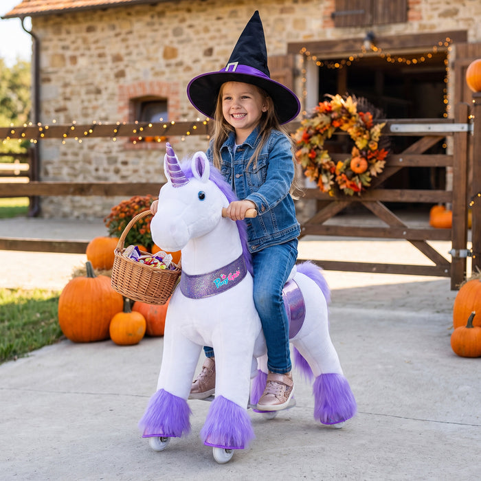 Aufsitz Plüsch Einhorn Alter 4-7 Lila