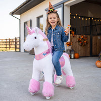 Ride-on plush unicorn Age 4-7 Pink（UK&EU in Stock）