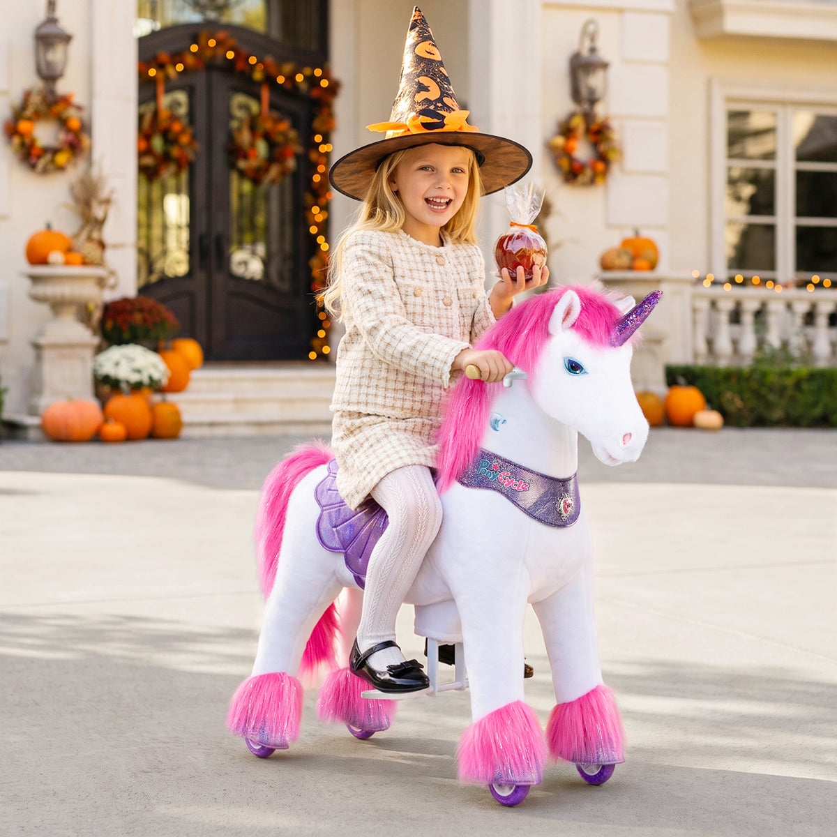 Model Y® Pink Unicorn Rideable Toy for Age 4-7（UK&EU in Stock）