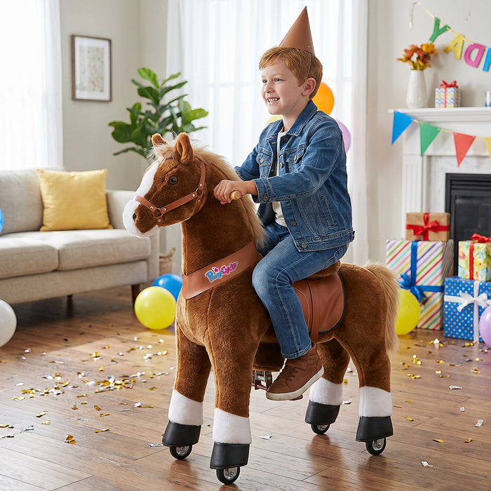 PonyCycle® Reiten Sie auf dem Pferd Größe 5 für Alter 7+ Braun