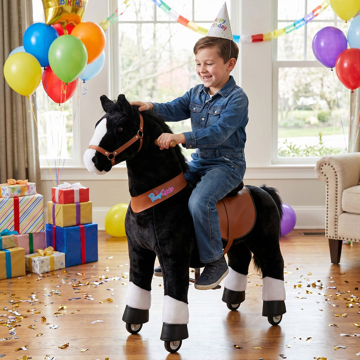 PonyCycle® Reiten Sie auf dem Pferd Größe 5 für Alter 7+ Schwarz