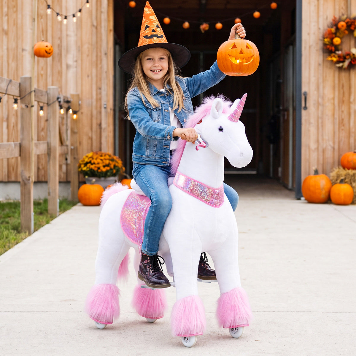 PonyCycle® Ride on Unicorn Size 5 for Age 7+ Pink（UK&EU in Stock）