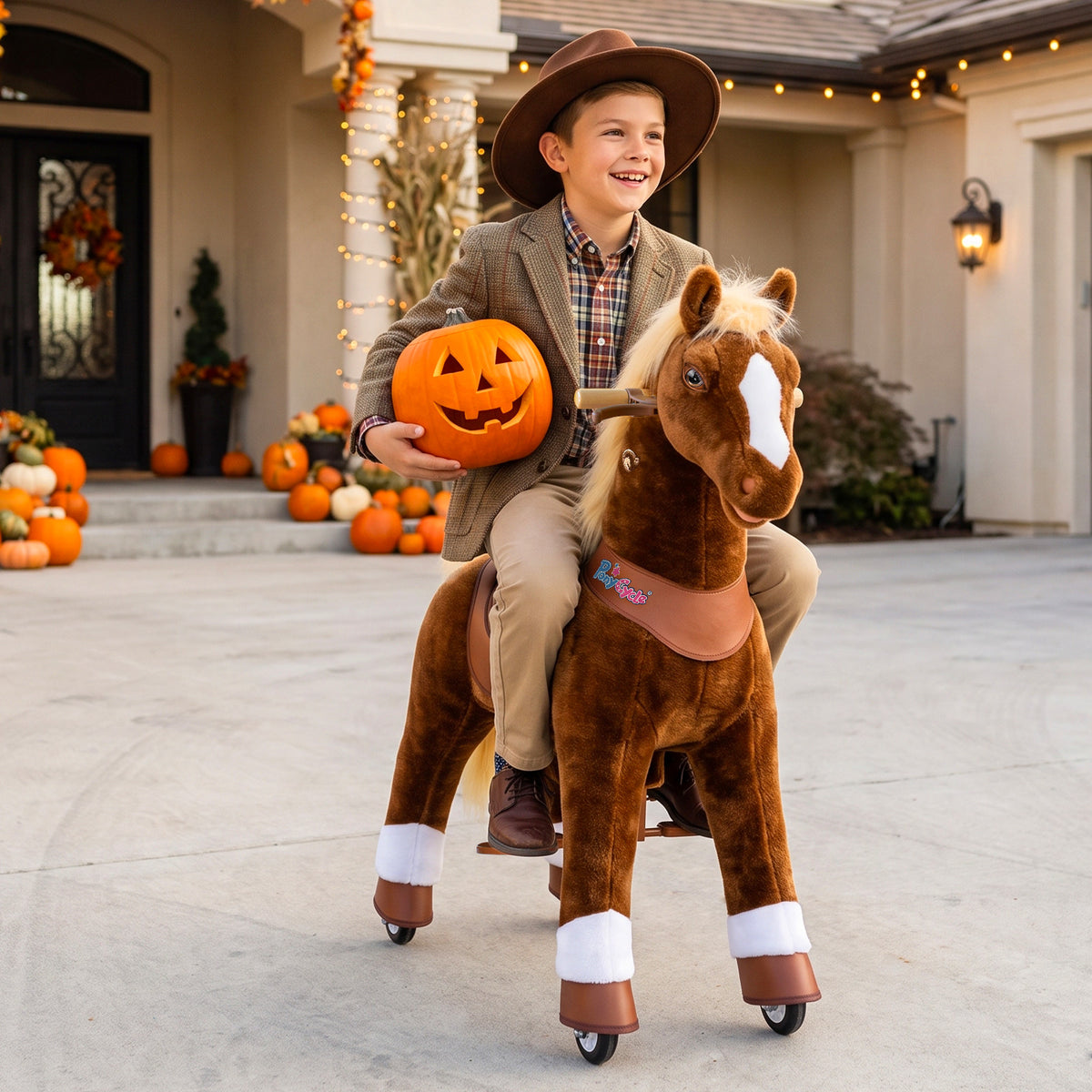 Model Y® Braunes Pferd-Reittier für Kinder ab 7 Jahren