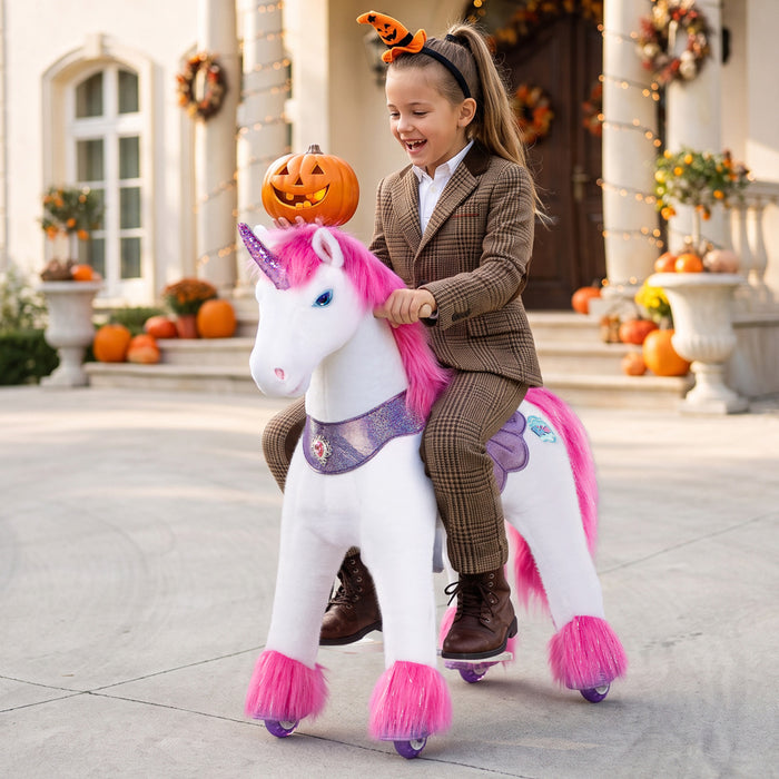 Model Y® Pinkes Einhorn-Reittier für Kinder ab 7 Jahren