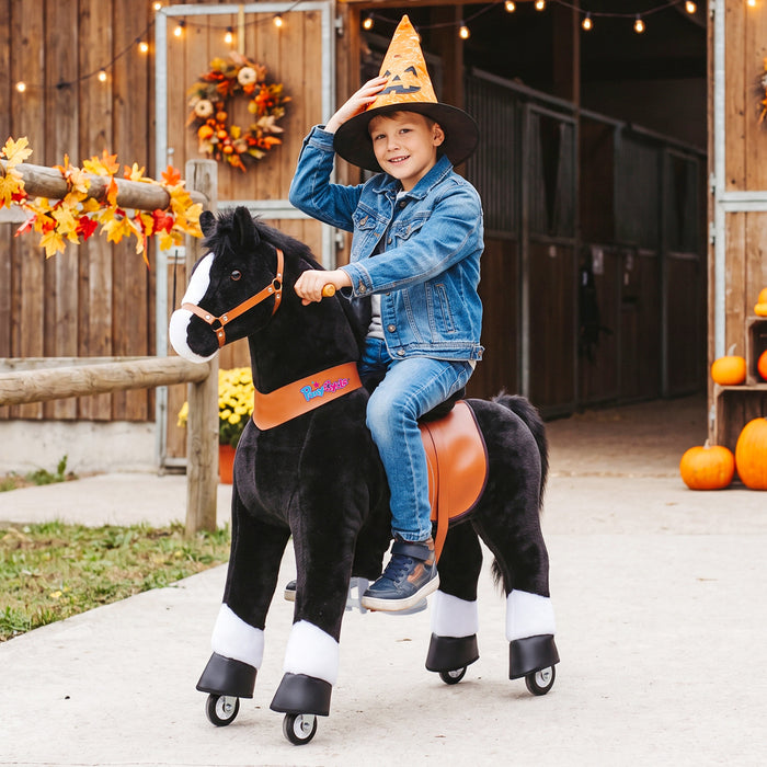 PonyCycle® Reiten Sie auf dem Pferd Größe 5 für Alter 7+ Schwarz
