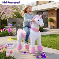 PonyCycle® Ride on Unicorn Size 5 for Age 7+ Pink（UK&EU in Stock）