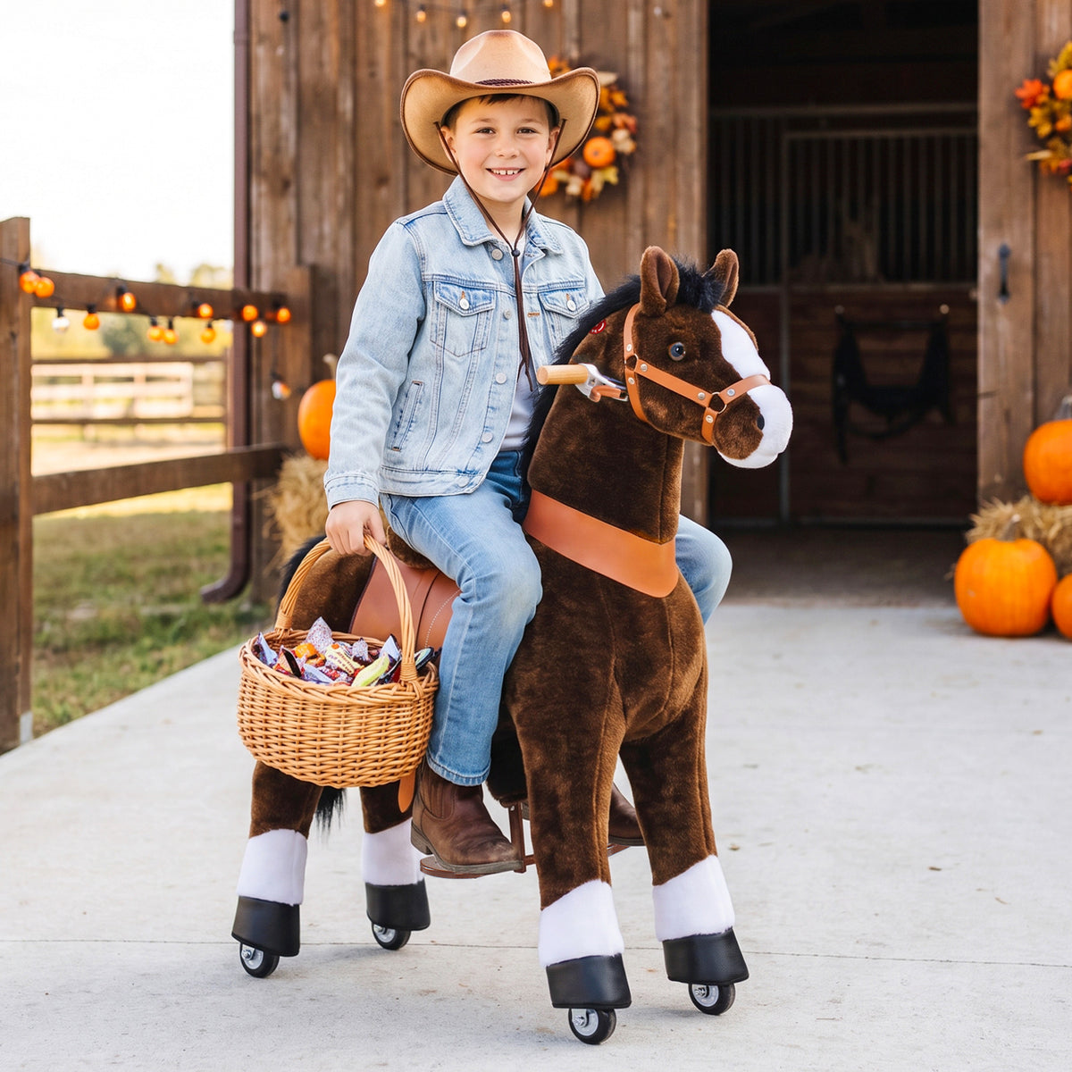 PonyCycle® Ride on Horse Size 5 for Age 7+ Chocolate（UK&EU in Stock）