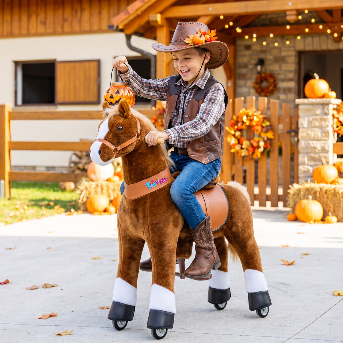 PonyCycle® Reiten Sie auf dem Pferd Größe 5 für Alter 7+ Braun