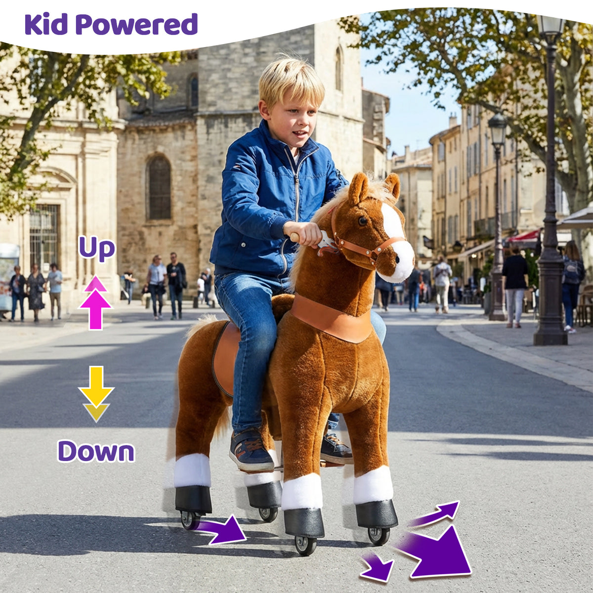 PonyCycle® Ride on Horse Size 5 for Age 7+ Brown（UK&EU in Stock）