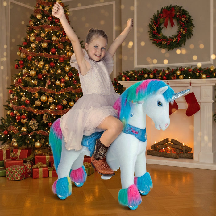 Modell Y® Regenbogen-Einhorn-Reitspielzeug für 3–4 Jahre