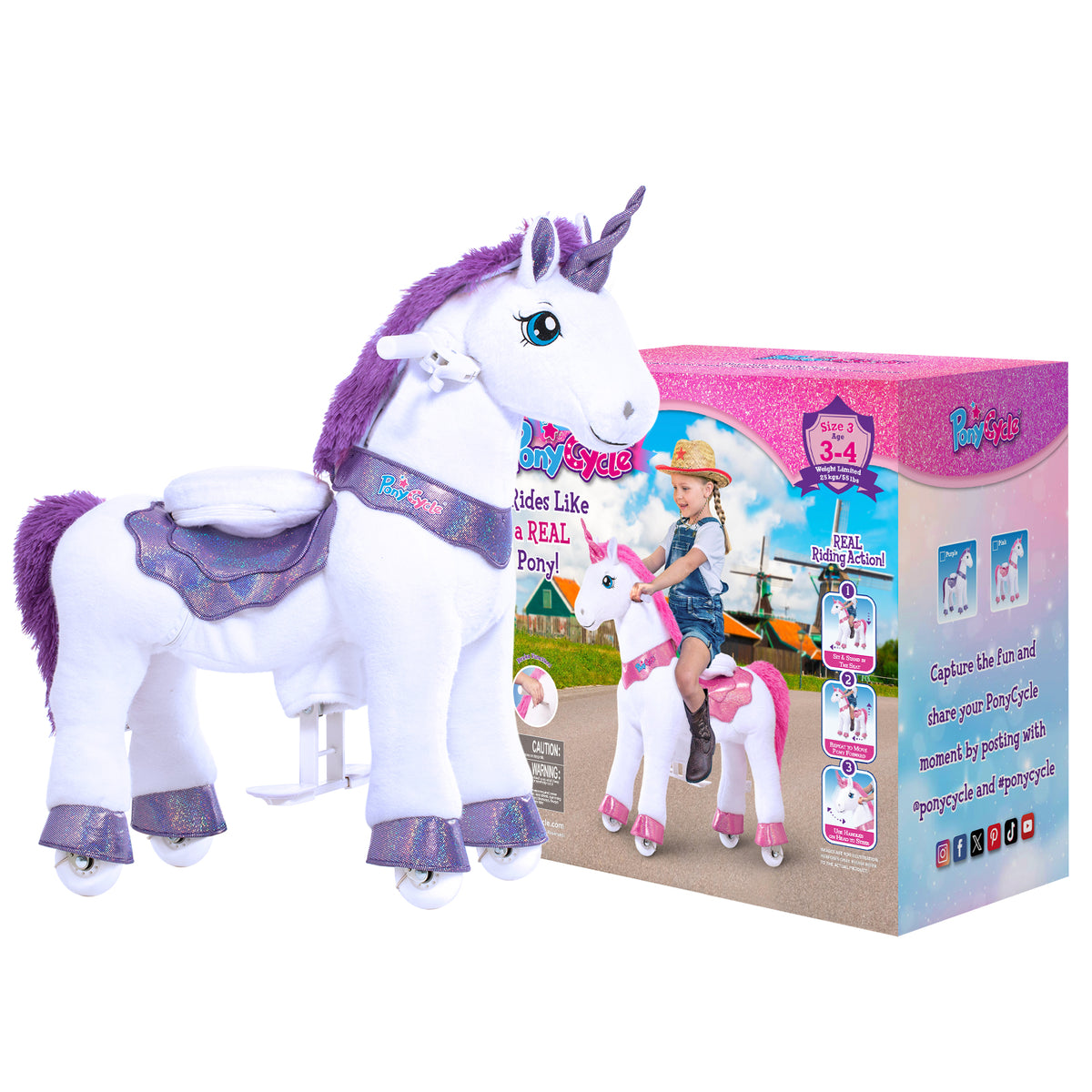 Modelo E® Unicornio Juguete Montable Edad 3-4