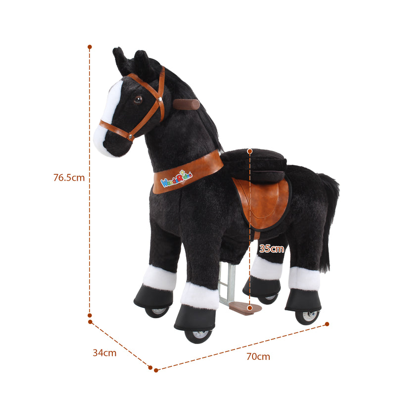 WonderRides Aufsitzspielzeug Größe 3 für Alter 3–5 schwarzes Pferd