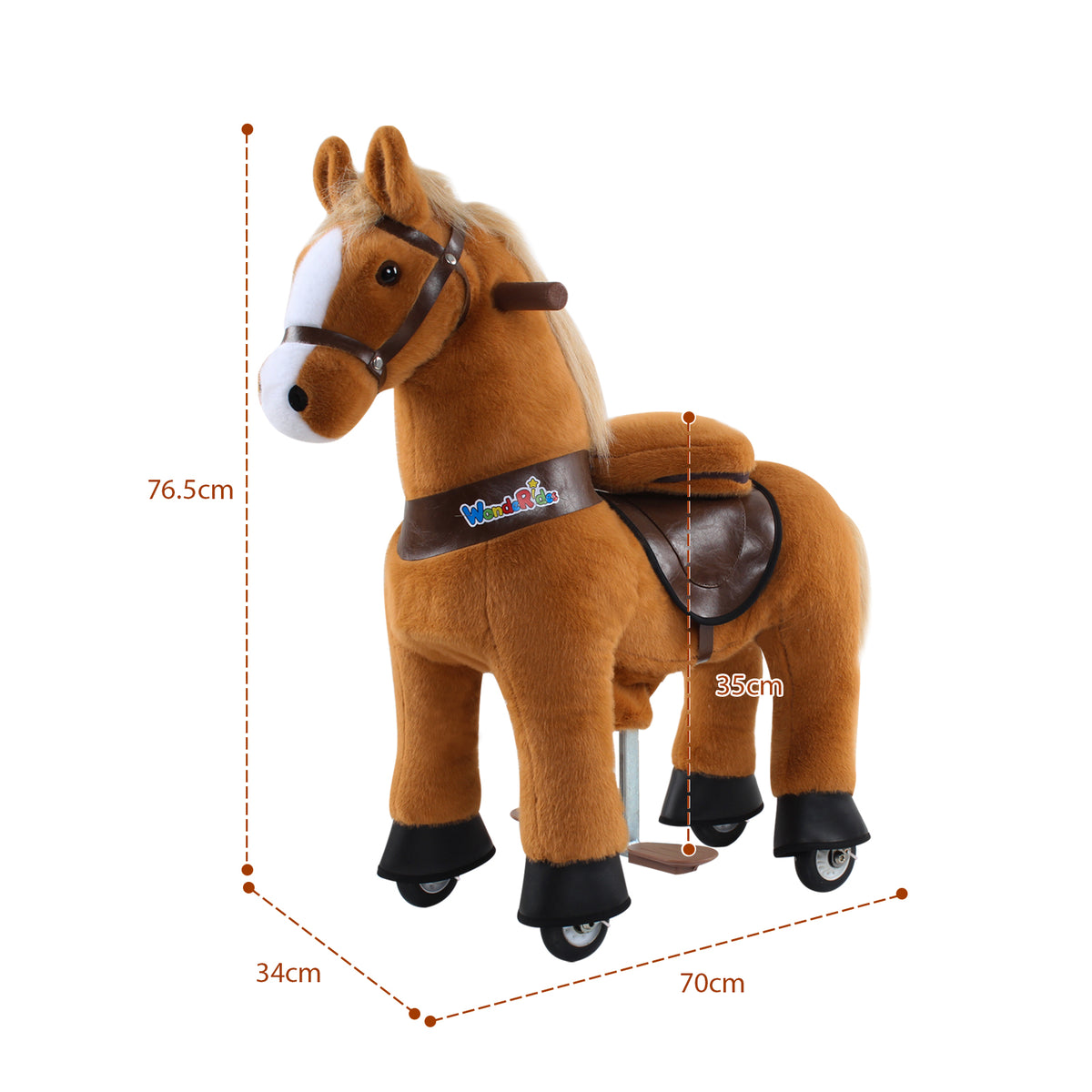 WondeRides Ride-on Toy Size 3 for Age 3-5 Brown Horse