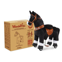WonderRides Aufsitzspielzeug Größe 3 für Alter 3–5 schwarzes Pferd