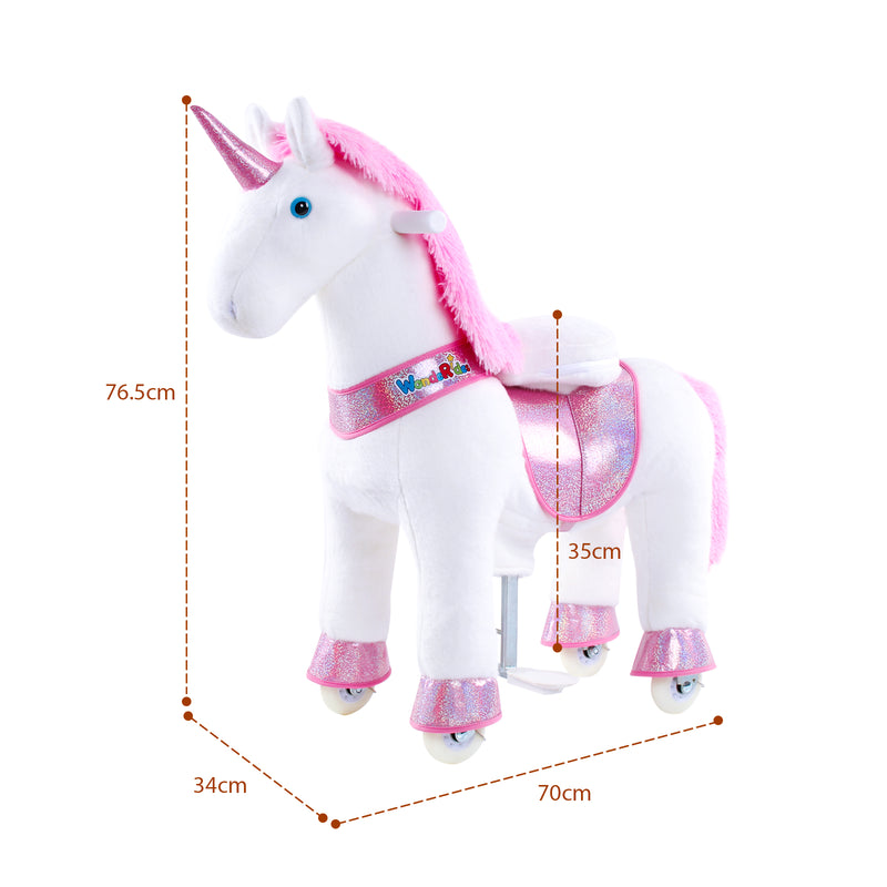 WondeRides Ride-on Toy Size 3 for Age 3-5 Pink Unicorn