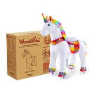 WondeRides Ride-on Toy Size 4 for Age 4-8 Rainbow Unicorn