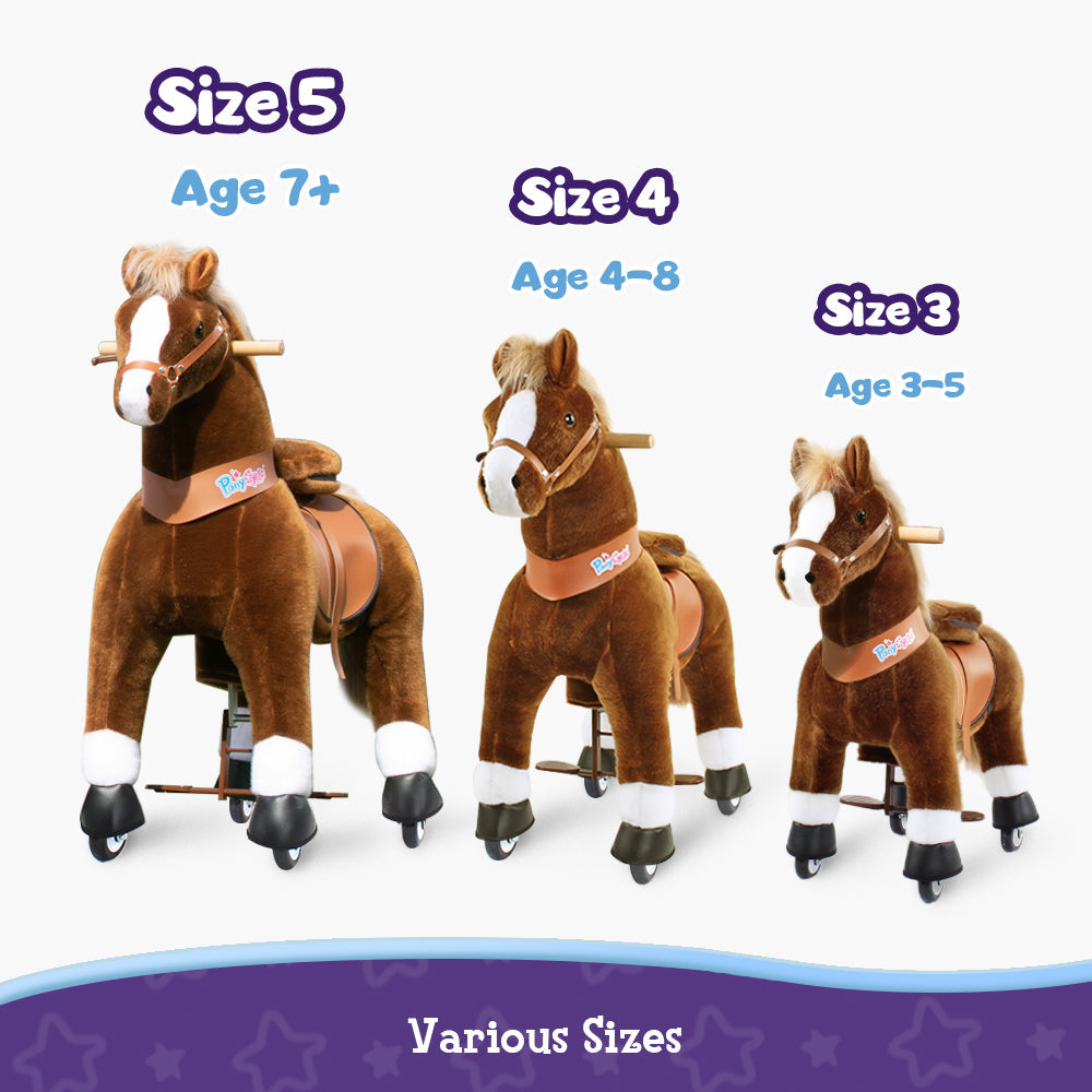 PonyCycle® Ride on Horse Size 5 for Age 7+ Brown Ux524