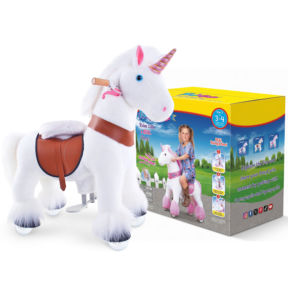 Jouet à Enfourcher Licorne âge 3-4 ans Blanc