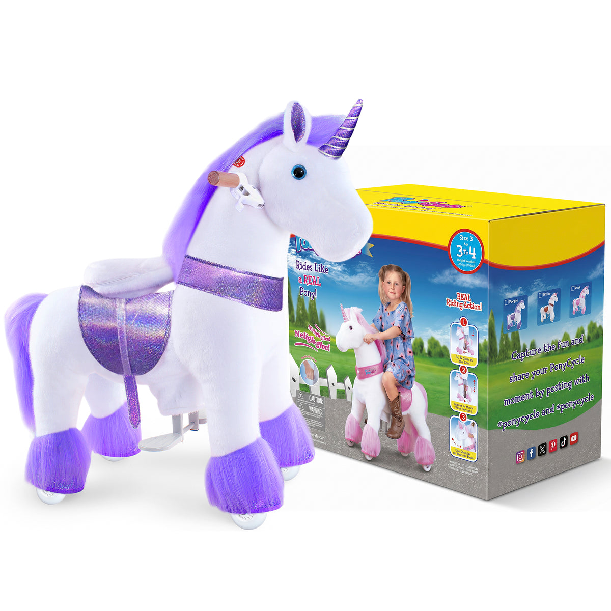 Unicornio para Montar Edad 3-4 Morado