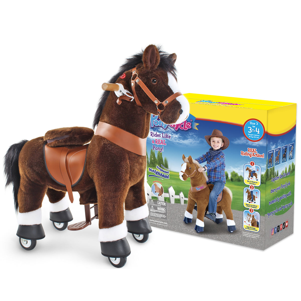 Jouet cheval à cheval 3 à 4 ans Chocolat