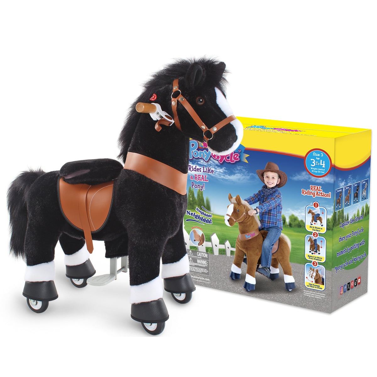 Jouet Cheval Âge 3-4 Noir