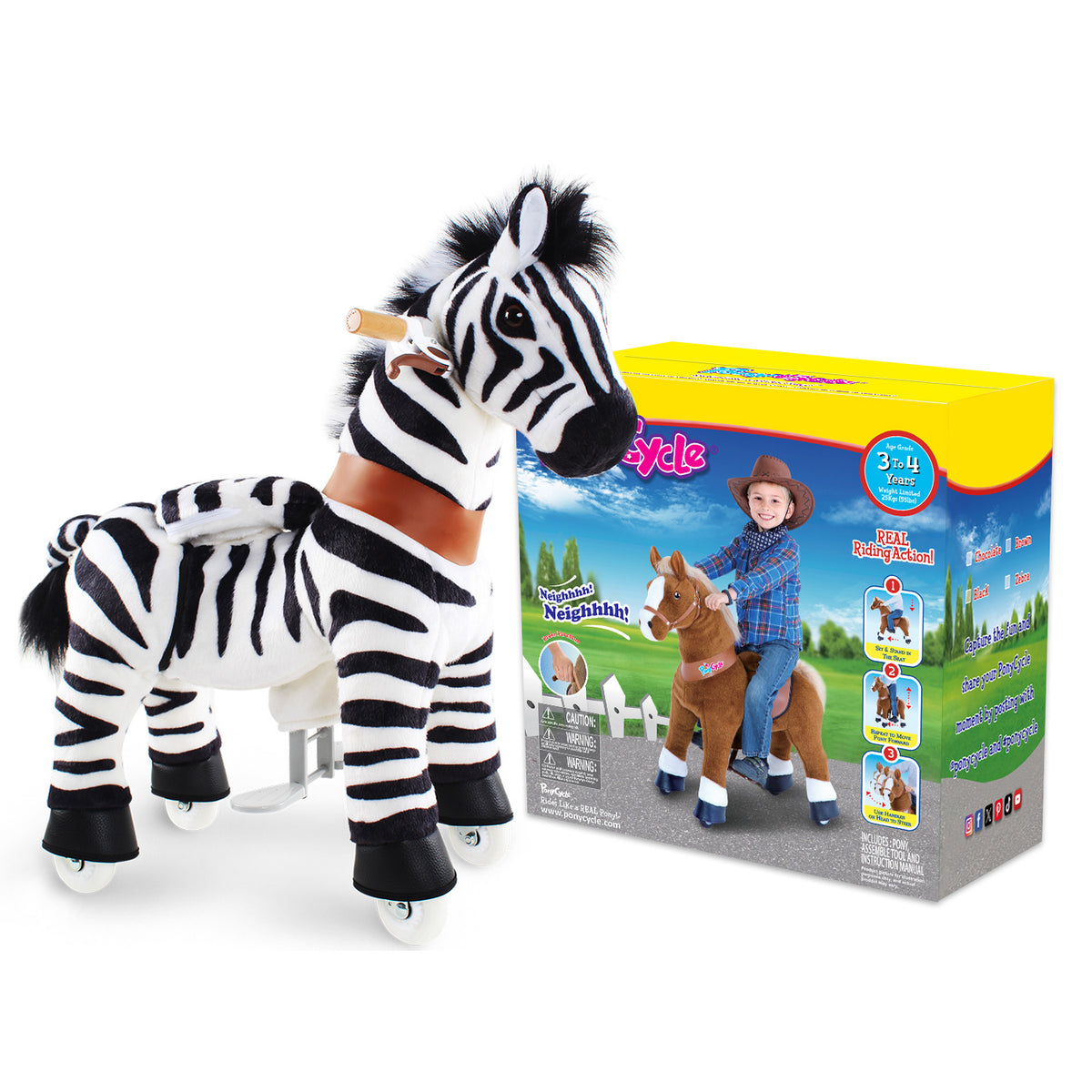 PonyCycle® Zèbre à Chevaucher Âge 3-4