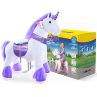Unicornio de Peluche para Montar Edad 4-8 Morado