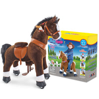 Jouet cheval d'équitation 4-7 ans Chocolat
