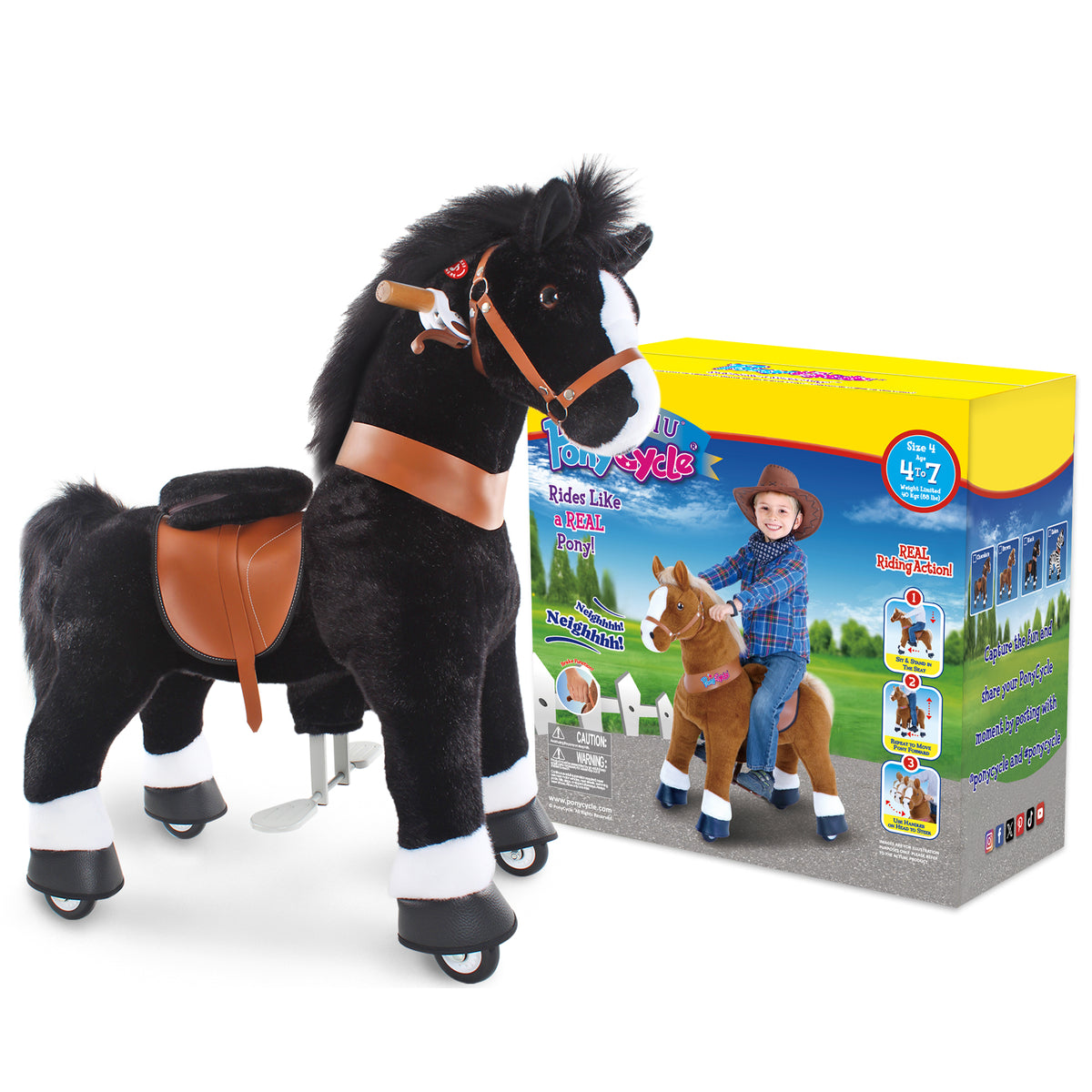 Cheval PonyCycle® 4-7 ans Noir