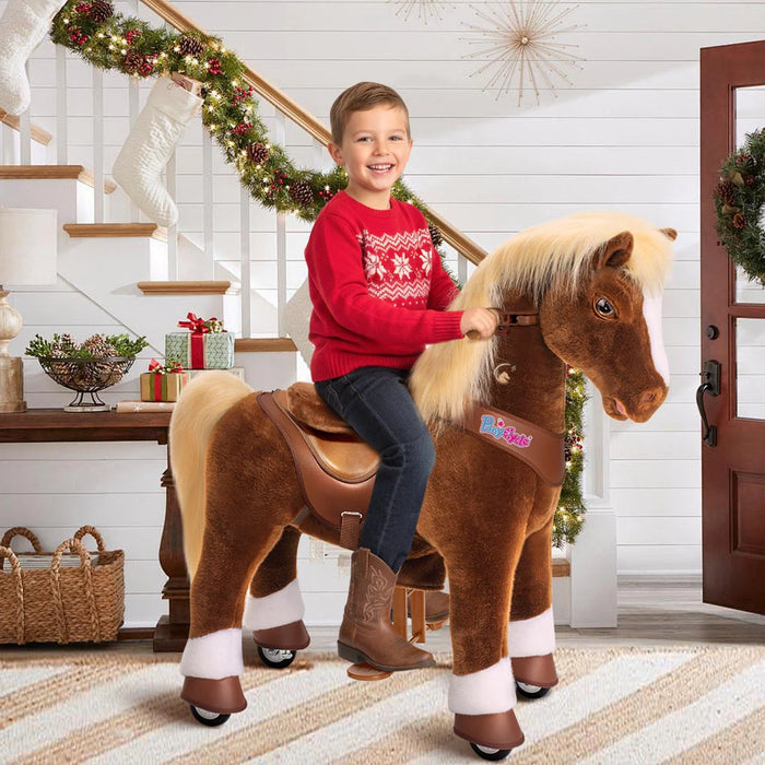 Juguete montable de caballo marrón Modelo Y® para niños de 4-7 años