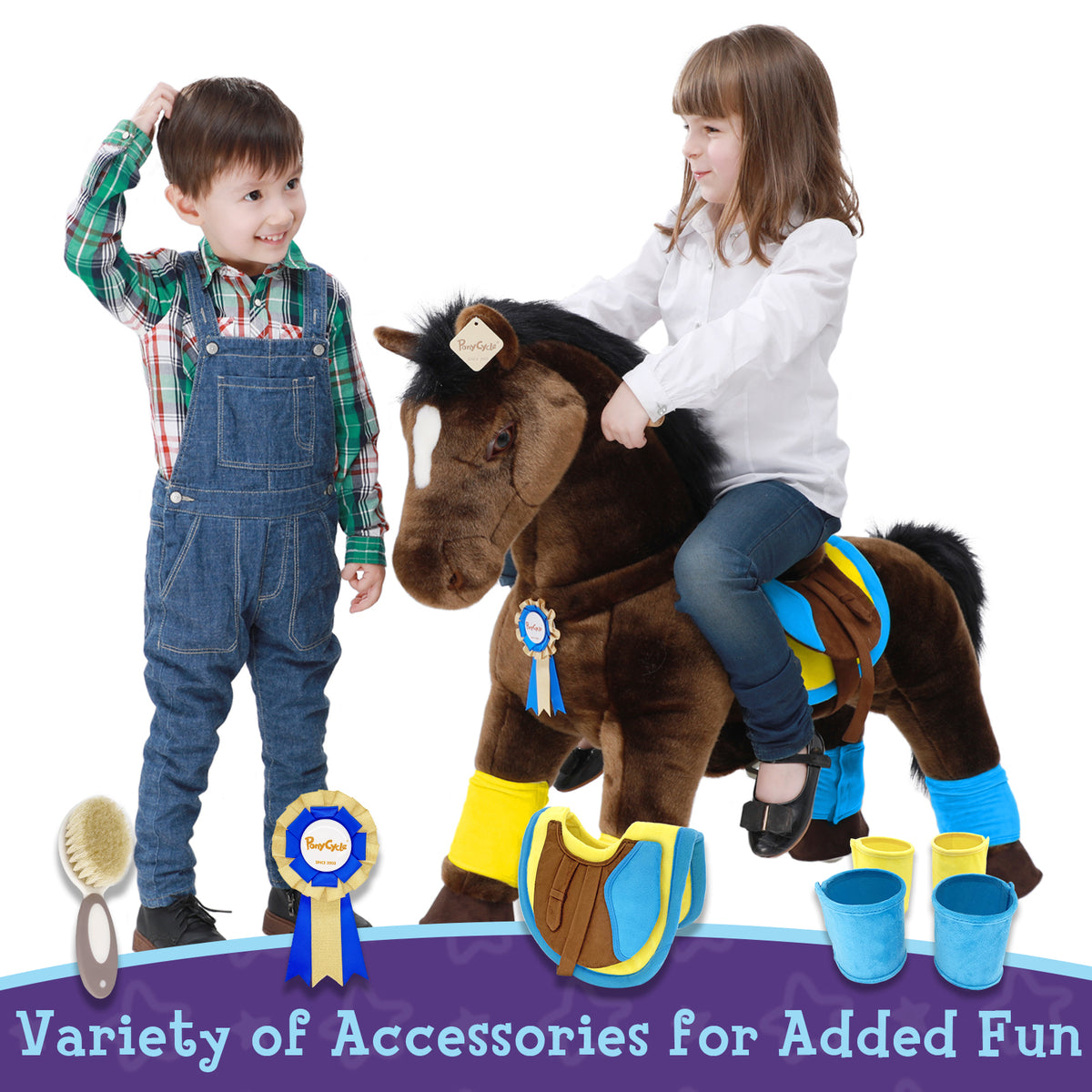 PonyCycle K Dark Brown Horse for Age 3-5 (Accessories included)
