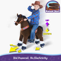 Jouet cheval d'équitation 4-8 ans Chocolat