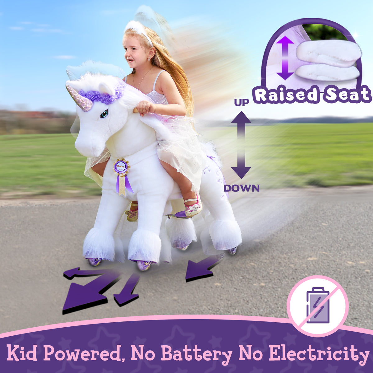 PonyCycle K Purple Unicorn for Age 3-5 (Accessories included)