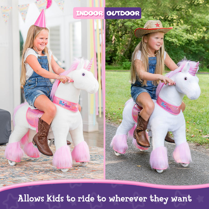 Ride-on plush unicorn Age 4-8 Pink